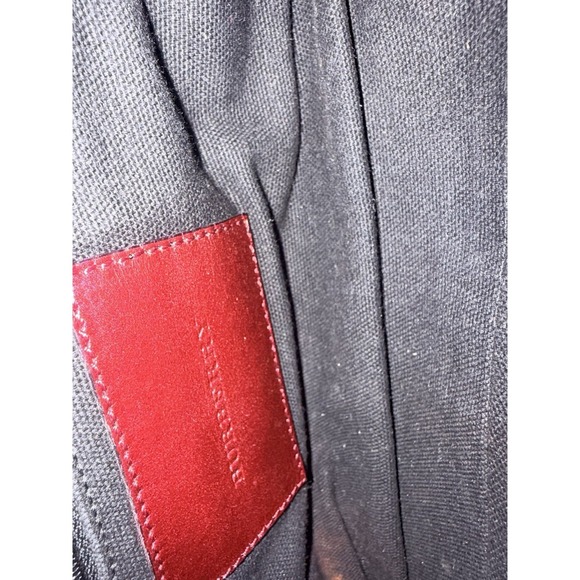 Burberry Denim Handbag Red Handles Stripe Snap Close Buckle Y2K Vintage Blue S